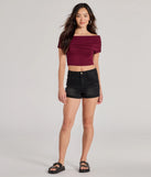 For college campus looks, game day outfits, or a bold going-out vibe, the Modern Chic One-Shoulder Crop Top is an on-trend wine crop top that easily styles with your favorite denim.