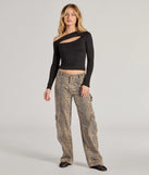 The Feeling Chic Cutout One-Shoulder Top in black with a modern design and trendy look is part of the latest women's tops collection to elevate your 2025 wardrobe.