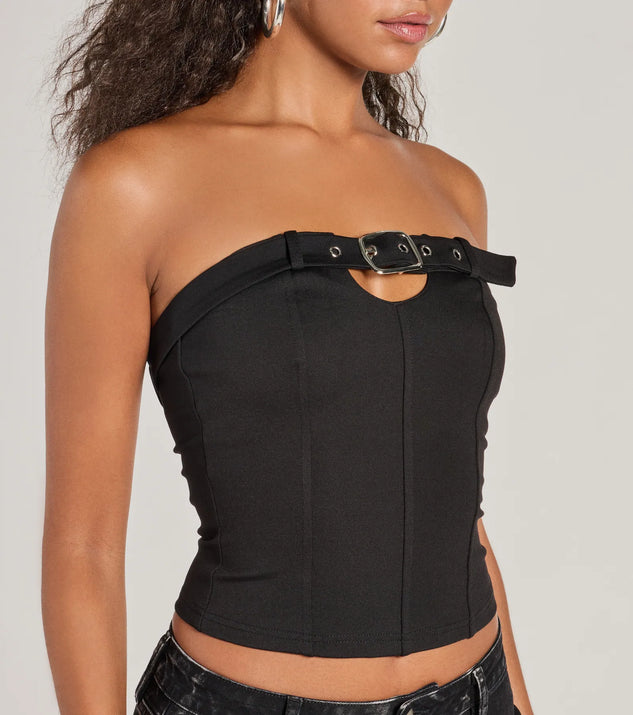 Trendy Edge Buckle Strap Tube Top | Windsor