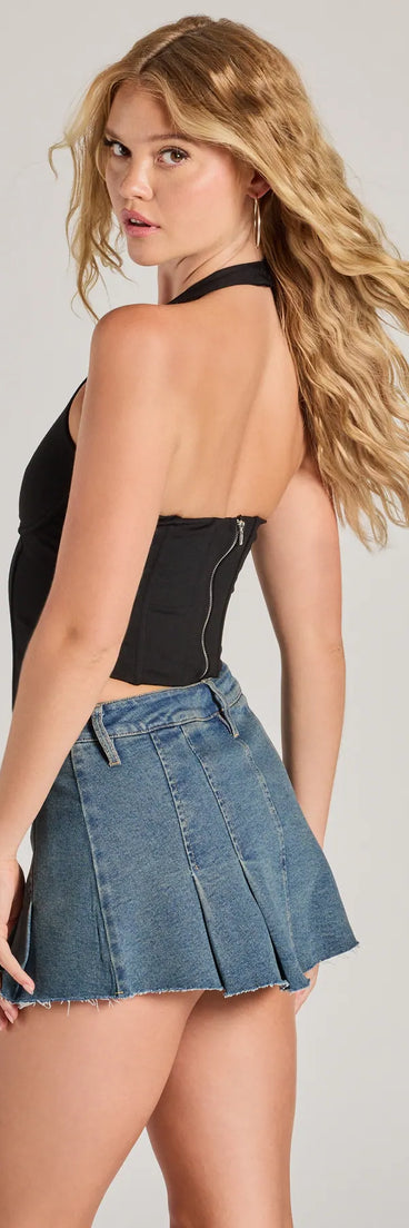 Sleek And Stunning Corset Halter Top