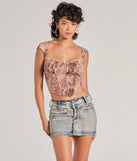 The Sassy And Fierce Sleeveless Leopard Print Bustier in taupe with a modern design and trendy look is part of the latest women's tops collection to elevate your 2025 wardrobe.