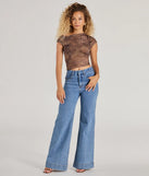Upgrade your style game for 2025 with the Trendy One-Shoulder Boho Print Crop Top in brown, perfect for any fashion-forward wardrobe.