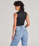 From bold to effortless, the Stylish Basic Sleeveless Mock Neck Crop Top lets you define your vibe with black tops that speak your style.