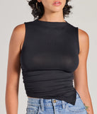 
Upgrade your style game for 2025 with the Stylish Basic Sleeveless Mock Neck Crop Top in black, perfect for any fashion-forward wardrobe.