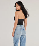 From bold to effortless, the Elevated Sleek Knit Cowl Neck Halter Top lets you define your vibe with black tops that speak your style.
