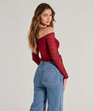 Make a statement in 2025 with the Trendy Babe Off-The-Shoulder Ruched Lace Top, a burgundy long-sleeve top featuring a trendy shoulder design that adds a bold, festive touch to any club or party look.