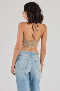 Party Diva Cropped Rhinestone Halter Top | Windsor