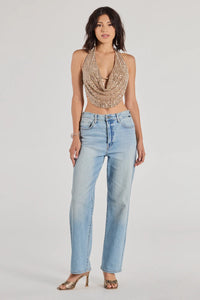 Party Diva Cropped Rhinestone Halter Top | Windsor
