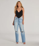 Elevate your 2025 style with the Sparkly Glitz Rhinestone Halter Crop Top a chic women's black sequin top featuring shimmering sequins and a party-ready silhouette ideal for sparkly festival outfits or club attire.
