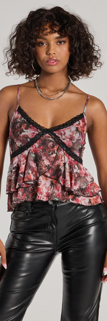 The So Sweet Abstract Floral Sleeveless Mesh Top in multi-color with a modern design and trendy look is part of the latest women's tops collection to elevate your 2025 wardrobe.