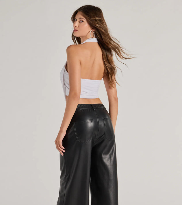 Dazzle Nights Sleeveless Rhinestone Crop Top | Windsor