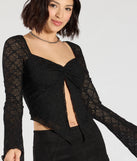From bold to effortless, the Irresistible Flair Lace Long Sleeve Crop Top lets you define your vibe with black tops that speak your style.