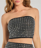 From bold to effortless, the All That Shines Rhinestone Crop Top lets you define your vibe with black tops that speak your style.