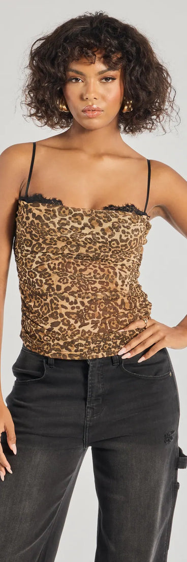 The Wild Vibes Leopard Print Sleeveless Top in leopard print with a modern design and trendy look is part of the latest women's tops collection to elevate your 2025 wardrobe.