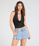 From bold to effortless, the Compliments Please Polka Dot Mesh Halter Top lets you define your vibe with black tops that speak your style.