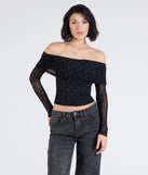 From bold to effortless, the Chic Affection Off-The-Shoulder Polka Dot Top lets you define your vibe with black tops that speak your style.