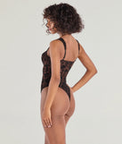 The Floral Stunner Flocked Bustier Bodysuit in brown is an elevated pick for your best outfit yet, effortlessly delivering a polished look that's sure to turn heads at any celebration.
