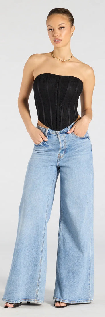 Talk Lace Strapless Corset Top