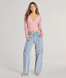 The Modern Romance Lace Tie-Back Crop Top in pink with a modern design and trendy look is part of the latest women's tops collection to elevate your 2025 wardrobe.