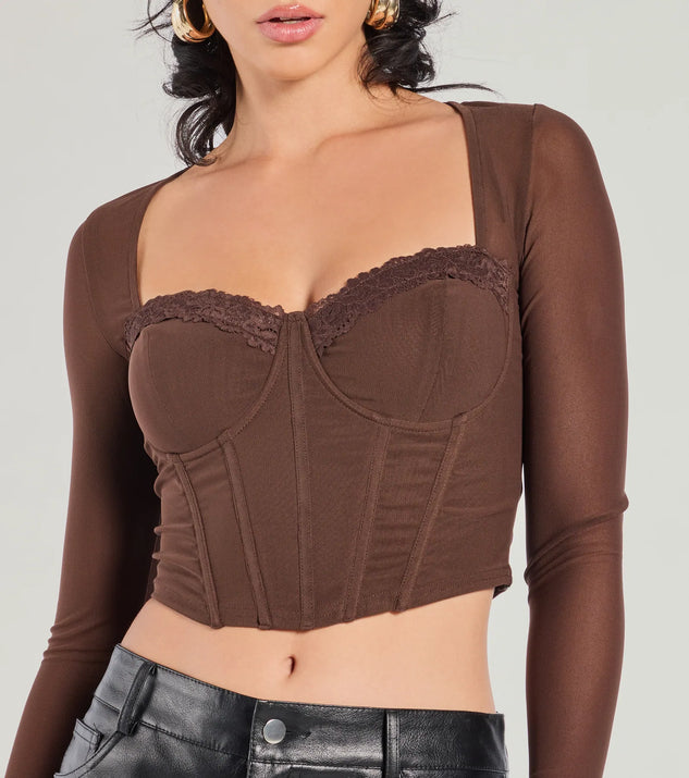 Chic Allure Long Sleeve Corset Top | Windsor