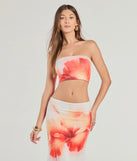The Outside The Lines Floral Print Crop Top in ivory with a modern design and trendy look is part of the latest women's tops collection to elevate your 2025 wardrobe.