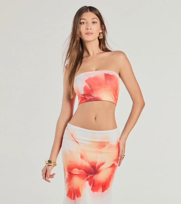 Outside The Lines Floral Print Crop Top | Windsor
