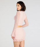 From bold to effortless, the Perfect Match Long Sleeve Lace Crop Top lets you define your vibe with pink tops that speak your style.