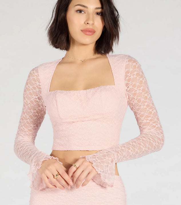 Perfect Match Long Sleeve Lace Crop Top | Windsor