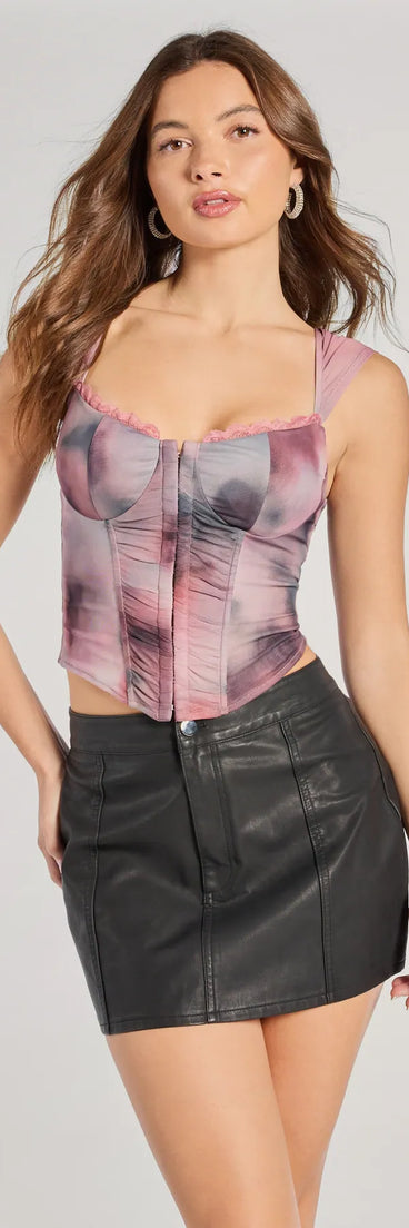 The Sassy And Fierce Sleeveless Leopard Print Bustier in mauve with a modern design and trendy look is part of the latest women's tops collection to elevate your 2025 wardrobe.