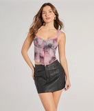 The Sassy And Fierce Sleeveless Leopard Print Bustier in mauve with a modern design and trendy look is part of the latest women's tops collection to elevate your 2025 wardrobe.