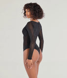 Celebrate in style with this stunning black going-out outfit essential, the Sultry Fab Rhinestone Sheer Mesh Bodysuit, featuring the latest statement-making details and a glamorous design perfect for any festive 2025 event.