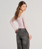 The Elevated And Cute Long Sleeve Ruched Crop Top in pink with a modern design and trendy look is part of the latest women's tops collection to elevate your 2025 wardrobe.