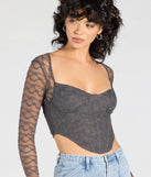 From bold to effortless, the Current Mood Lace Long Sleeve Corset Top lets you define your vibe with gray tops that speak your style.