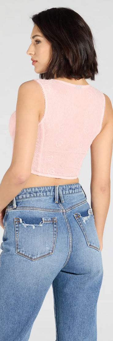 From bold to effortless, the Make Hearts Flutter Lace Corset Top lets you define your vibe with pink tops that speak your style.