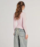 The Updated Basic V-Neck Long Sleeve Crop Top in pink with a modern design and trendy look is part of the latest women's tops collection to elevate your 2025 wardrobe.
