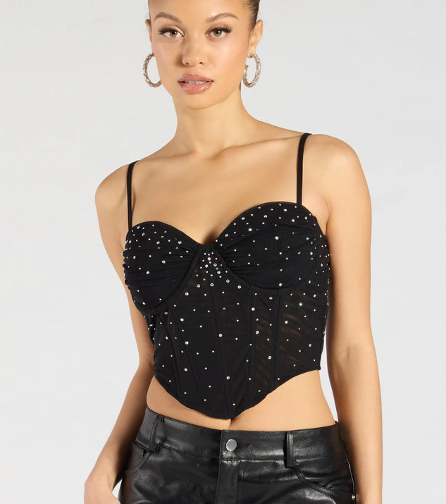 Stunned By Luxe Rhinestone Mesh Bustier | Windsor