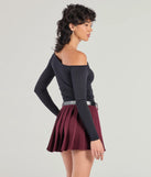 The Looking Flawless Smooth Off-The-Shoulder Top in black with a modern design and trendy look is part of the latest women's tops collection to elevate your 2025 wardrobe.