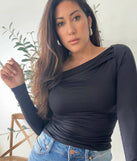The Looking Flawless Smooth Off-The-Shoulder Top in black with a modern design and trendy look is part of the latest women's tops collection to elevate your 2025 wardrobe.