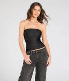 The Carefree And Cute Crop Tube Top in black brings edge and energy to your vibe, ready to elevate any festival look or concert outfit.
