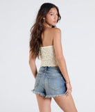 From bold to effortless, the Lasting Romance Strapless Lace Crop Top lets you define your vibe with banana yellow tops that speak your style.