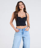 The Romantic At Heart Lace Trim Crop Top in black brings edge and energy to your vibe, ready to elevate any festival look or concert outfit.