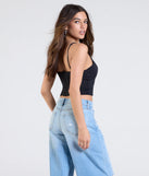 From bold to effortless, the Romantic At Heart Lace Trim Crop Top lets you define your vibe with black tops that speak your style.