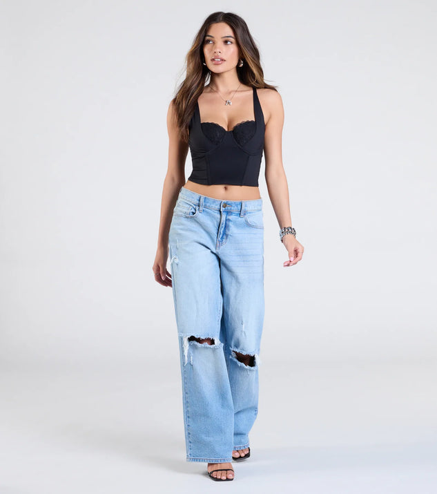 Romantic At Heart Lace Trim Crop Top | Windsor