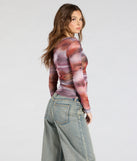 From bold to effortless, the Wildly Chic Long Sleeve Abstract Print Crop Top lets you define your vibe with multi-color tops that speak your style.