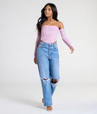 From bold to effortless, the Divine Energy Off-The-Shoulder Crop Top lets you define your vibe with pink tops that speak your style.