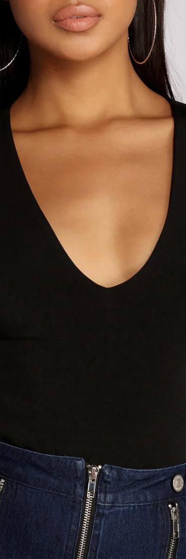 Basic V Neck Bodysuit