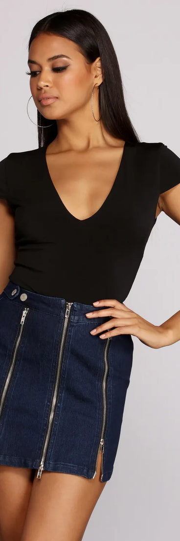 Basic V Neck Bodysuit