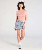 With its midriff cut and trend-forward fit, the Essential Update Long Sleeve Crop Top is a mauve crop top made to pair with skirts, denim, or whatever vibe you're feeling this season.