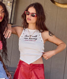 From bold to effortless, the Don't Call Me Honey Studded Graphic Crop Top lets you define your vibe with white tops that speak your style.