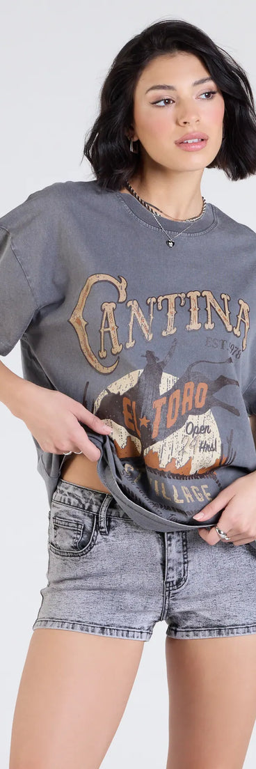 The Wild And Free Oversized Graphic Tee in black brings edge and energy to your vibe, ready to elevate any festival look or concert outfit.